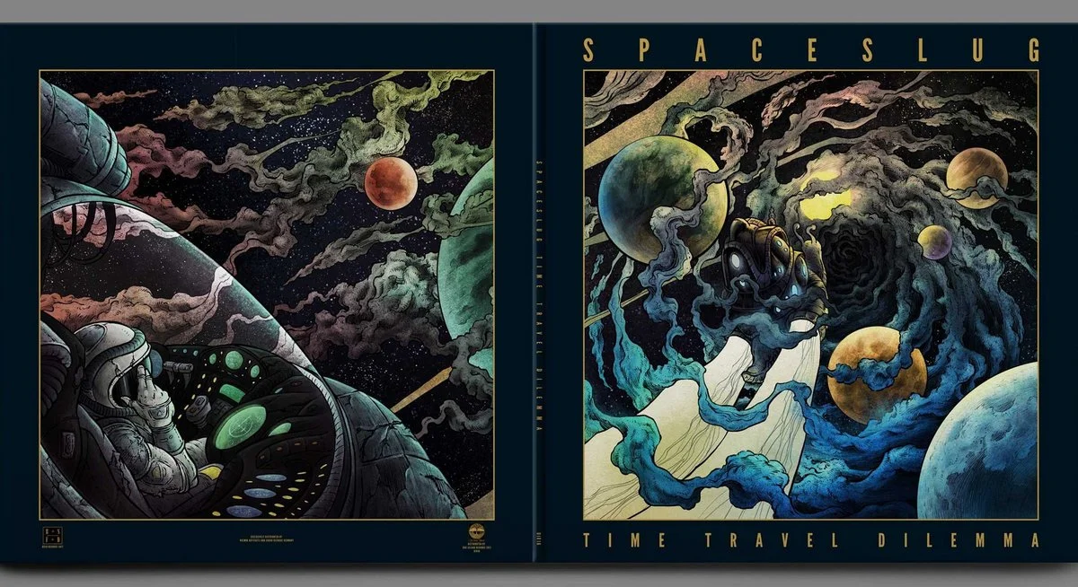 SPACESLUG - Time Travel Dilemma :: Blue/ White Splatter :: Oak